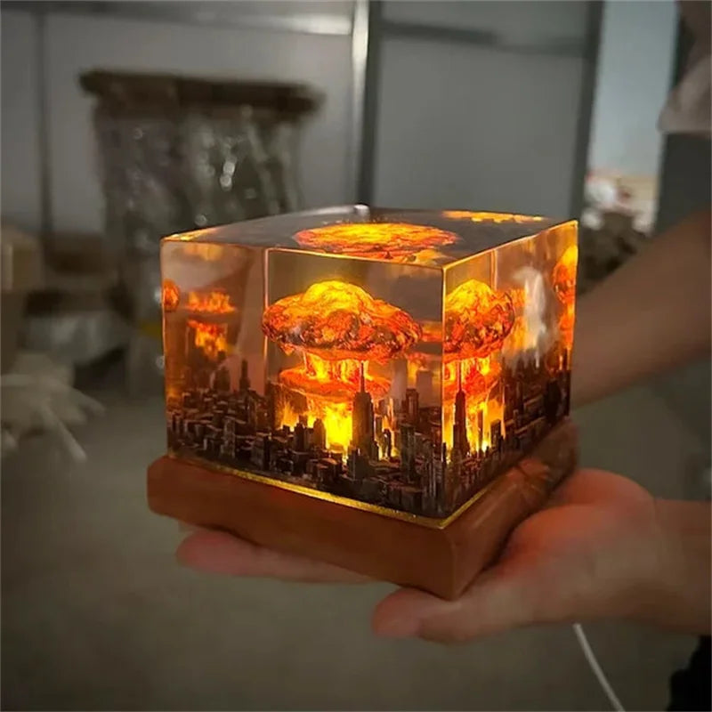 NUCLEAR BOMB GLASS CUBE